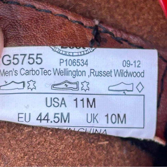 Georgia Boots Farm Ranch G5755 Carbo Tech Wellington Russet WildwoodMens 11M